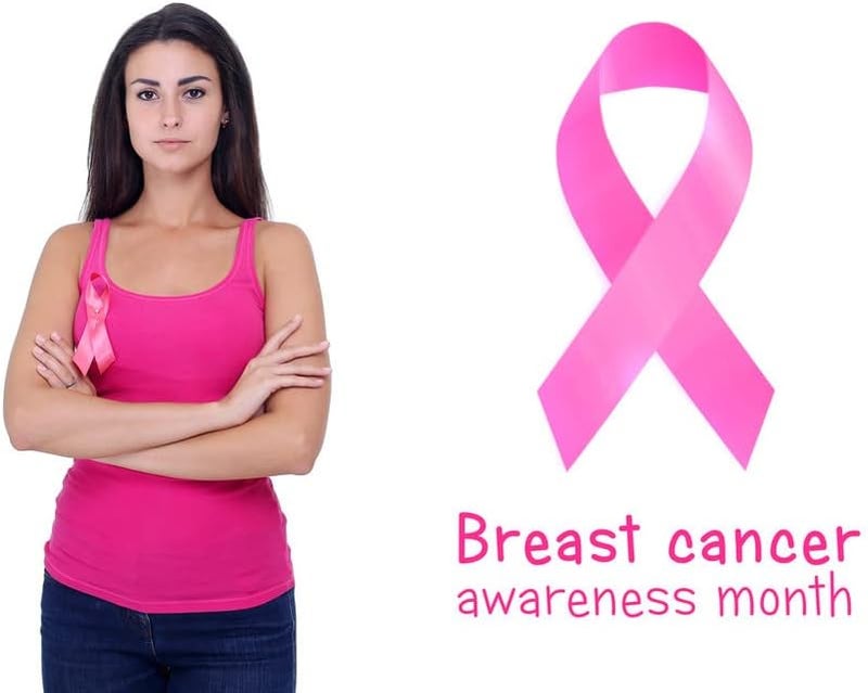 AOGU 100 Pcs Pink Ribbon Pins Breast Cancer Awareness Lapel Pins Buttons Caring Fundraiser For Support and Care for Women - Image 3